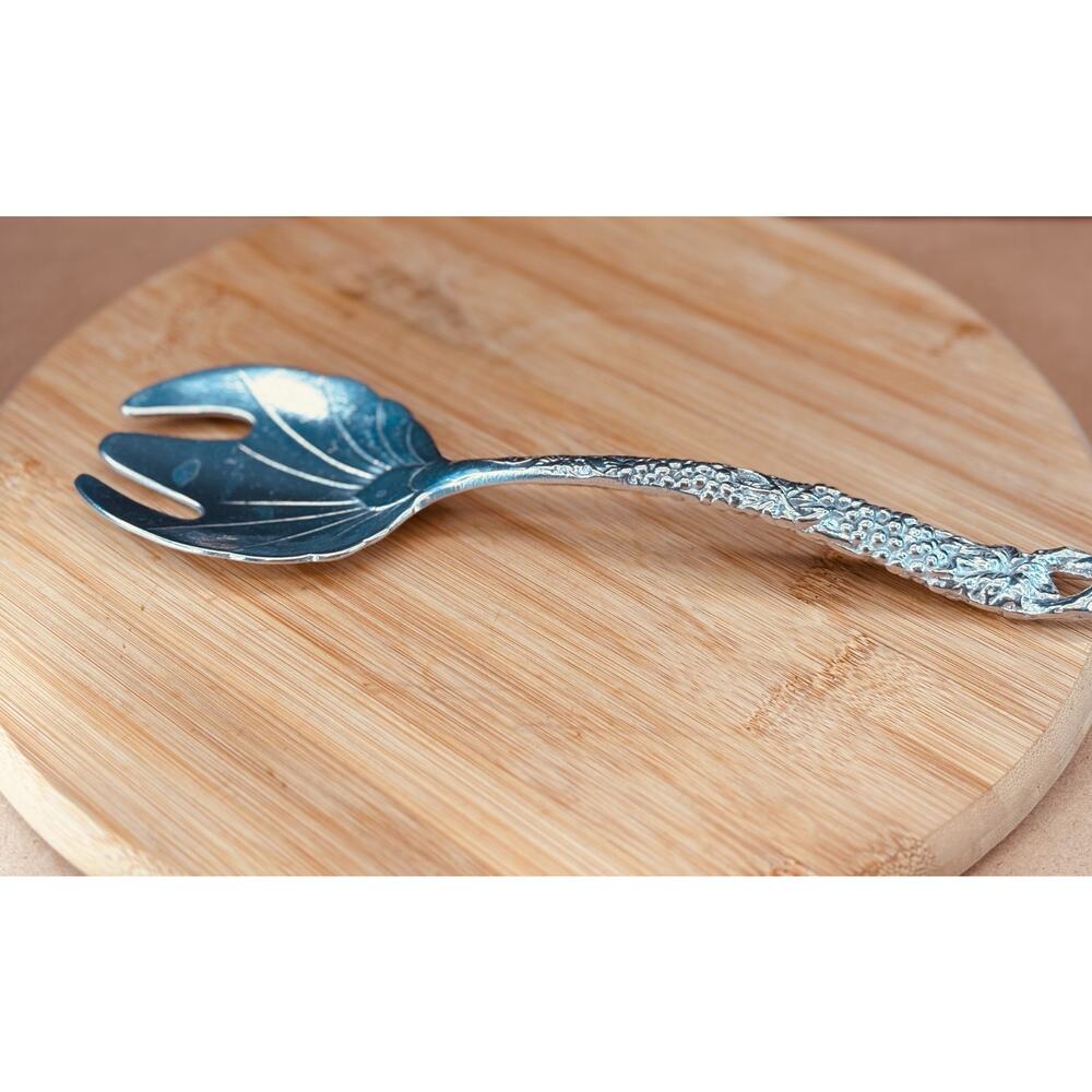 Arthur Court 1990 Grape Vine Salad Serving Fork Aluminum Metalware Taiwan